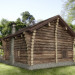 Bath. Log cabin in 3d max vray image