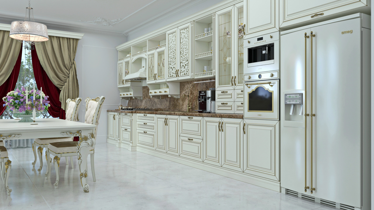 A cozinha em estilo clássico em SolidWorks vray 3.0 imagem