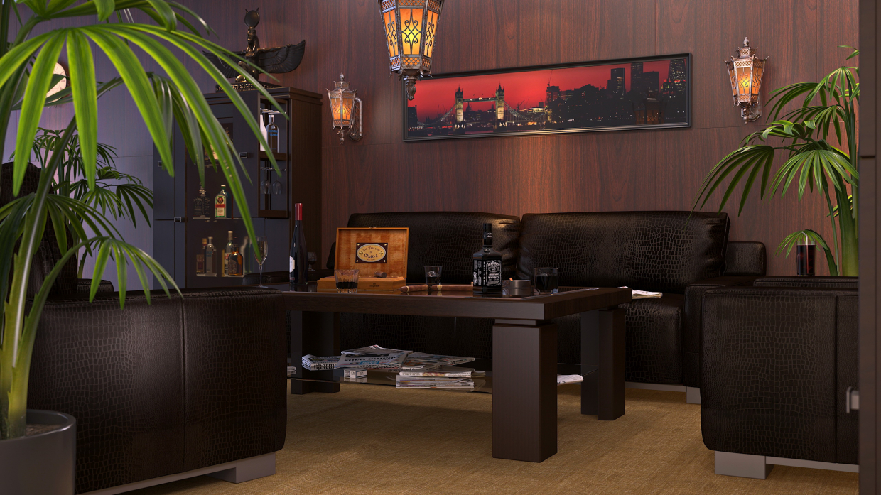 sala de charutos em SolidWorks vray 3.0 imagem