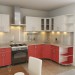 Kitchen RED in 3d max vray image