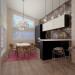 O Interior das casas térreas feitas de madeira serrada em 3d max vray imagem