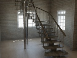 एक देश के घर में सीढ़ियों