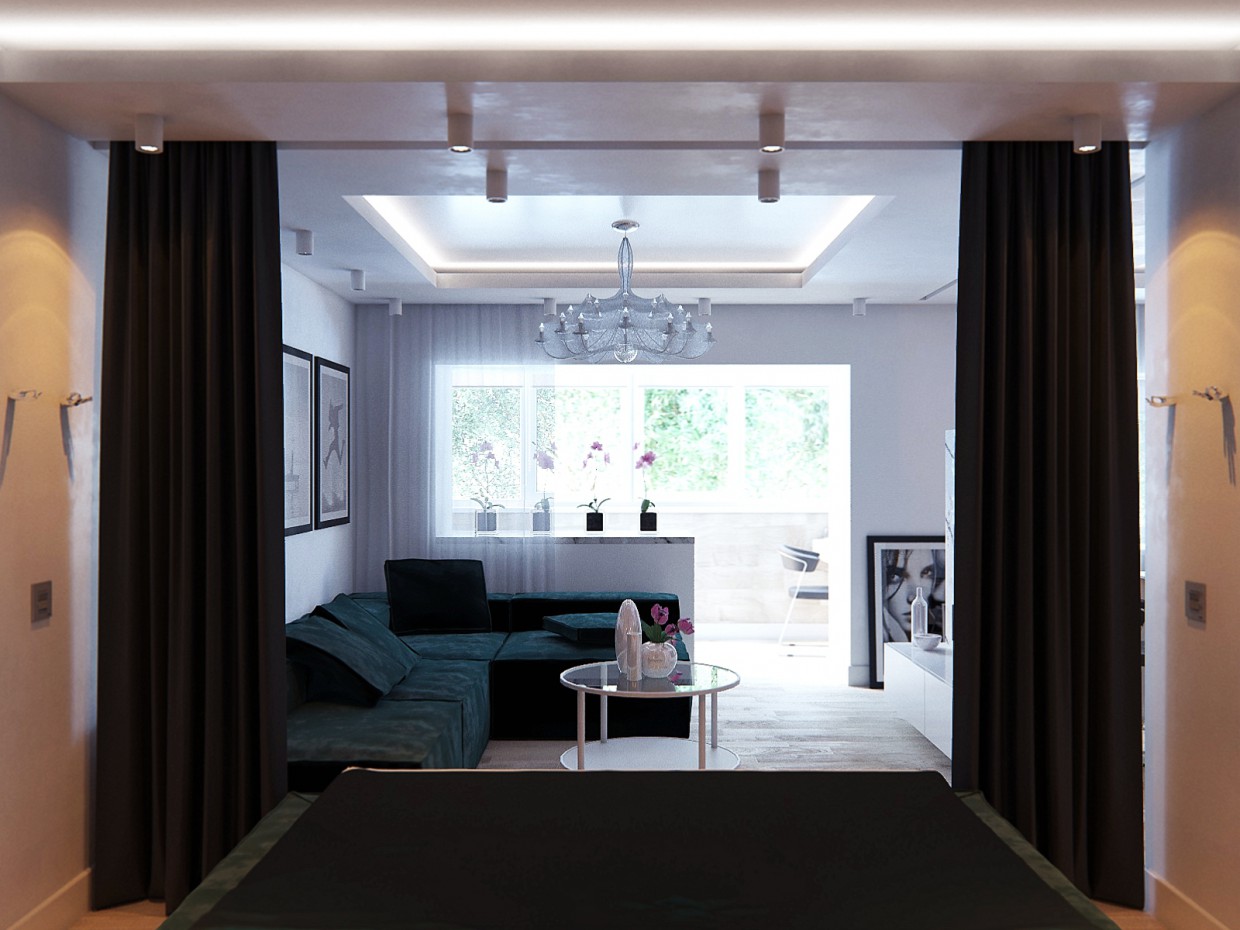 Інтер'єр для молодої сім'ї Інтер'єр для молодої сім'ї в 3d max corona render зображення