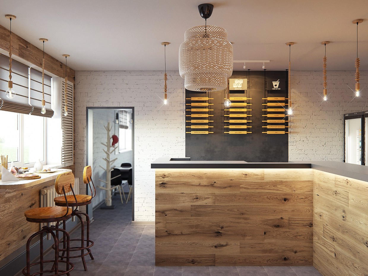 Стіл замовлень в кафе Стіл замовлень в кафе в 3d max corona render зображення