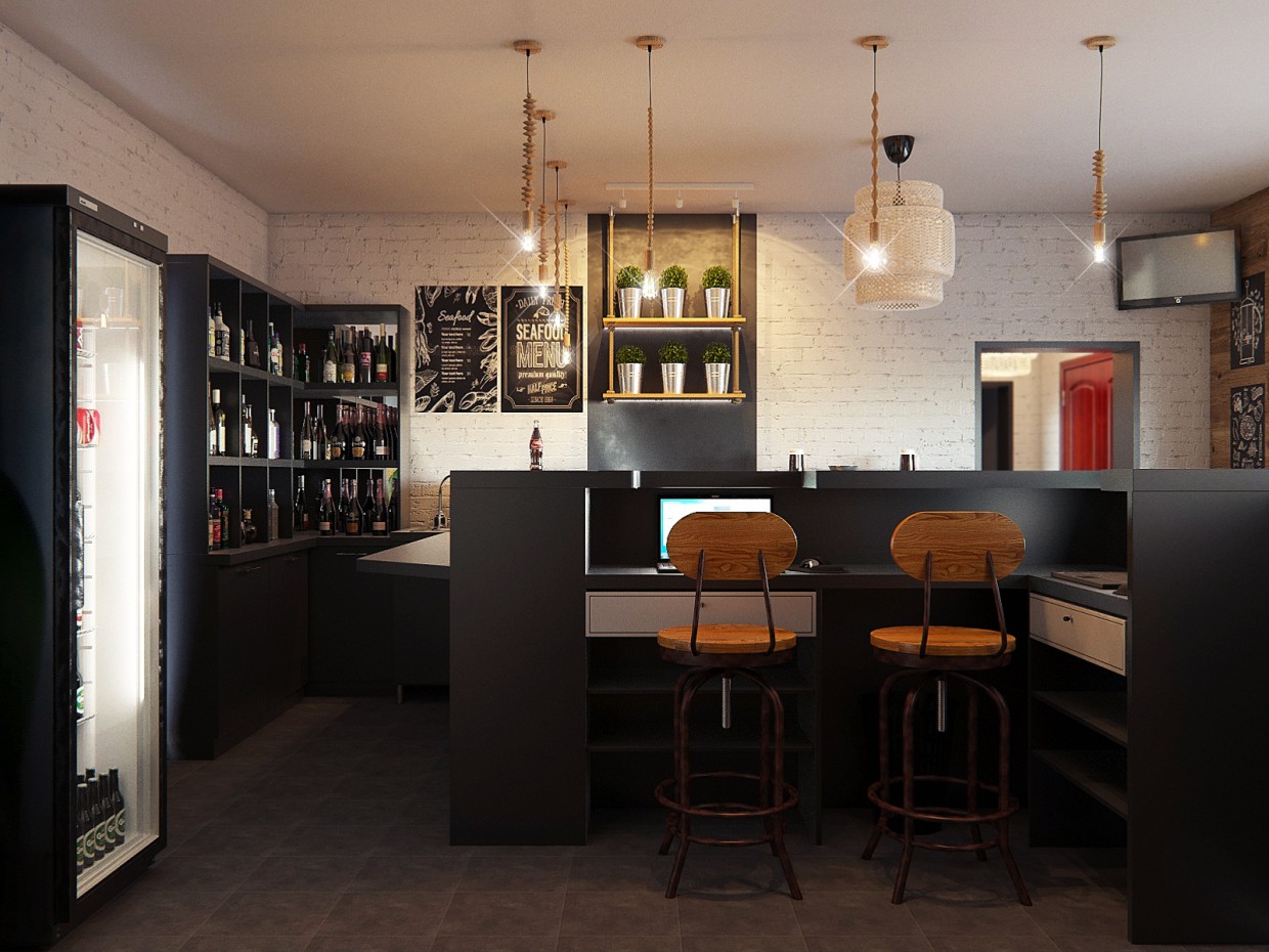 Стіл замовлень в кафе Стіл замовлень в кафе в 3d max corona render зображення