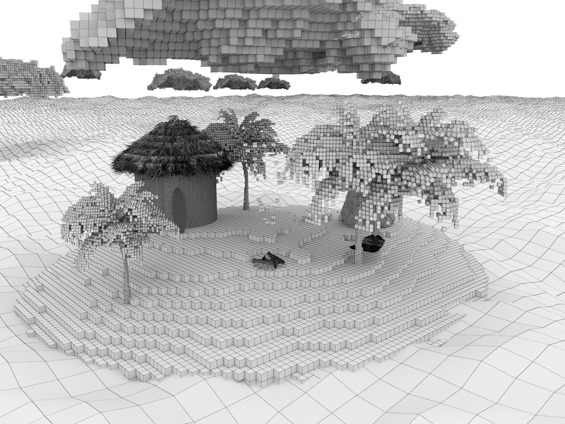 Остров в 3d max corona render изображение