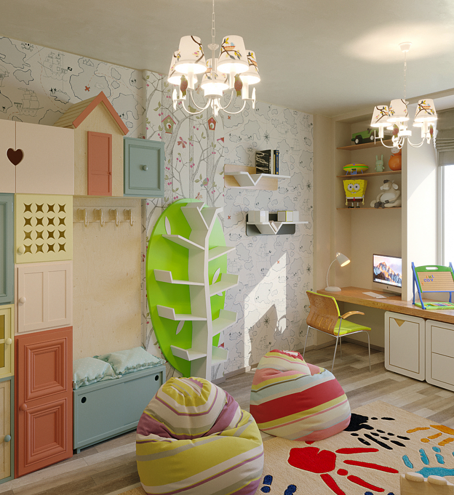 childroom in 3d max corona render immagine