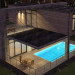 पूल के साथ समुद्र कंटेनरों के घर 3d max vray 3.0 में प्रस्तुत छवि