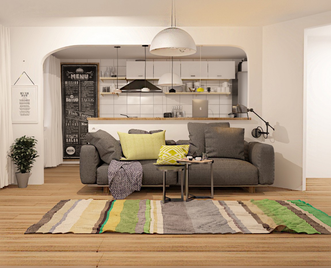 Studio-apartment in 3d max vray 3.0 Bild