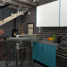 Интерьер кухни-гостиной в 3d max corona render изображение