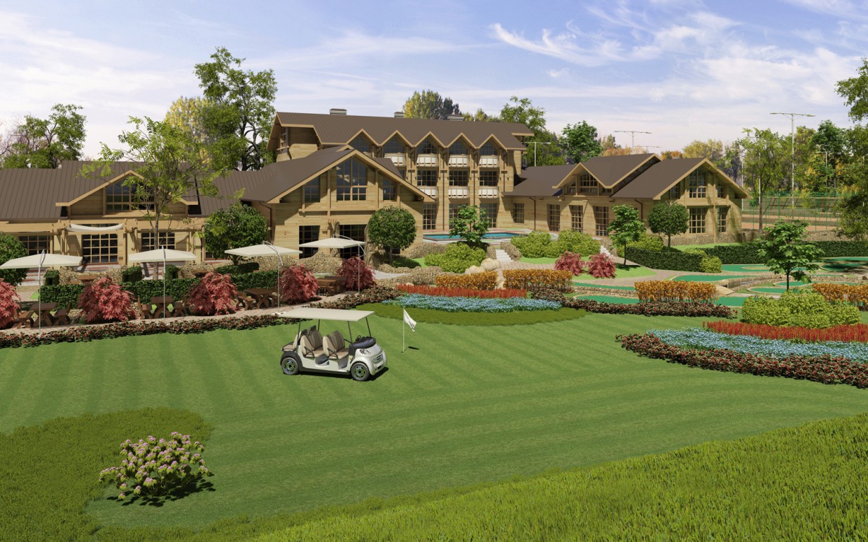 Club de golf. imagen de Club de golf. en 3d max corona render