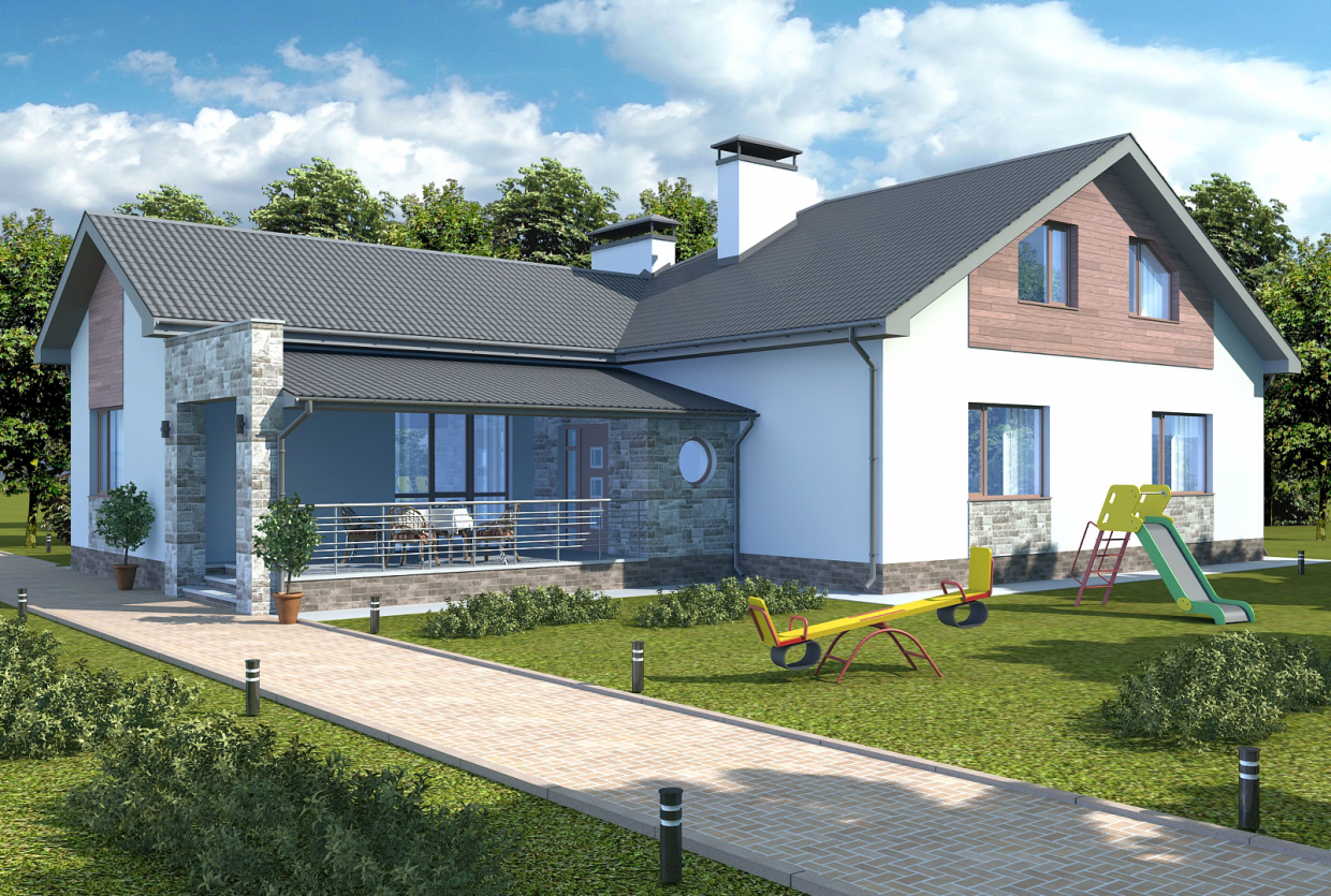 imagen de El proyecto de una casa de campo en Chernihiv en 3d max vray 1.5
