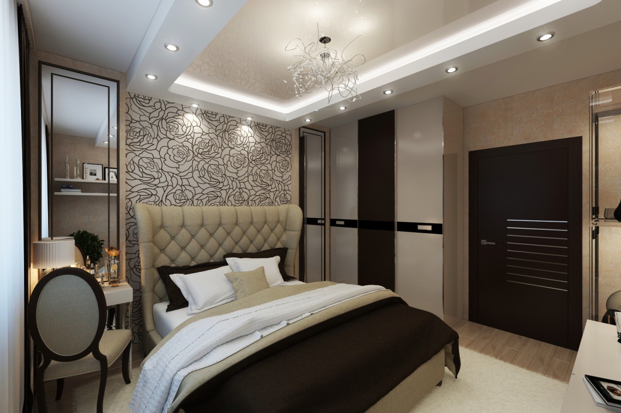 Bedroom, Art Deco, 14 sq.m. Bedroom, Art Deco, 14 sq.m. in 3d max vray image