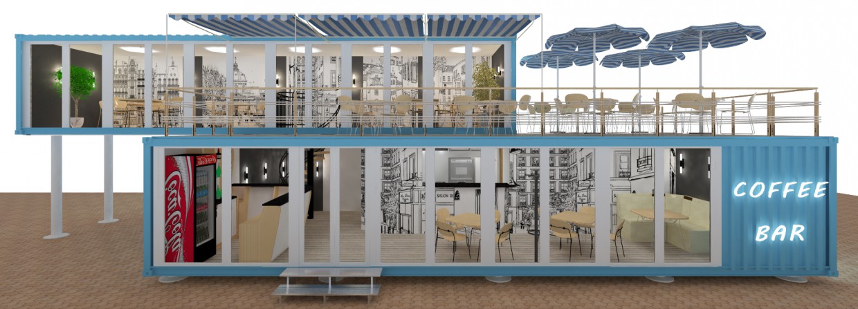 Cafe Cafe in 3d max vray image