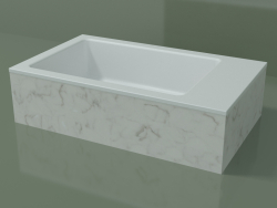 Waschtischplatte (01R131102, Carrara M01, L 60, P 36, H 16 cm)