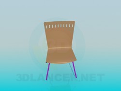 Silla con asiento y respaldo de madera maciza