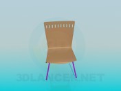 Chair with solid wooden backrest and seat