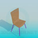 3D Modell Stuhl mit massivem Holz Rückenlehne und Sitzfläche - Vorschau