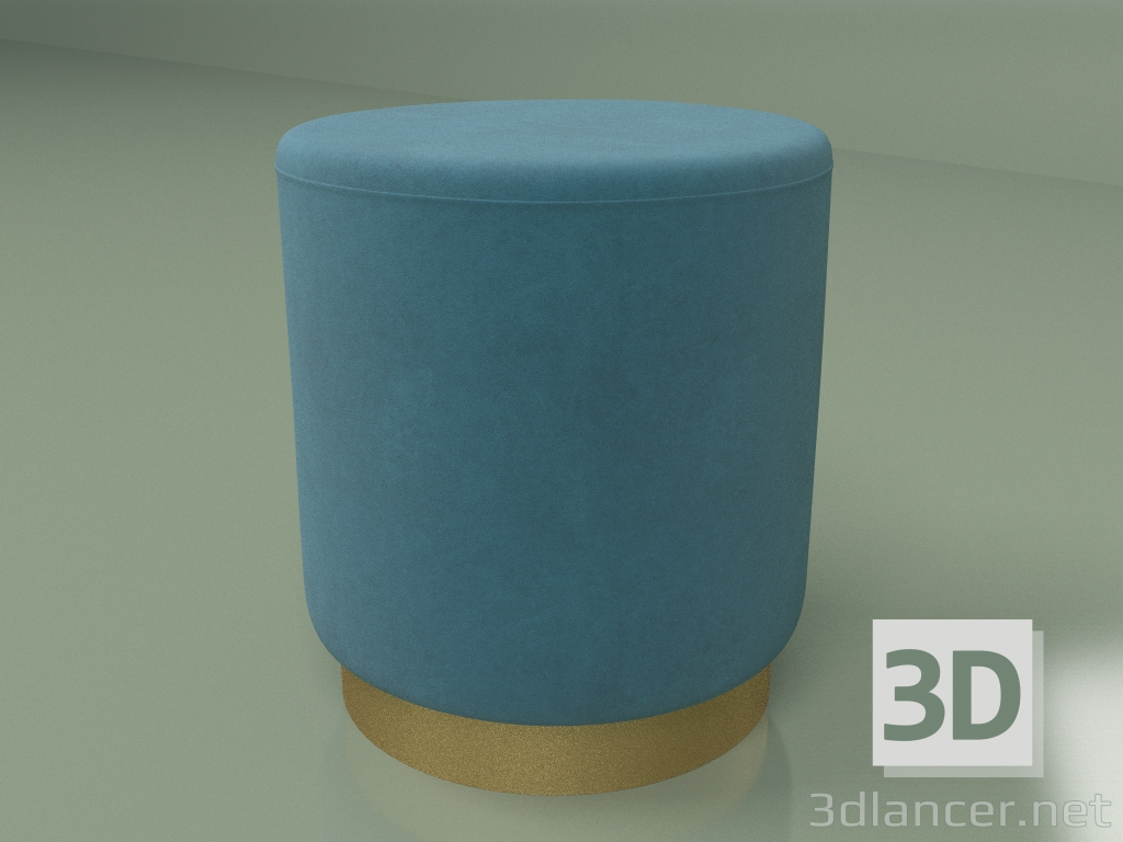 modello 3D Pouf Dior diametro 40 (blu) - anteprima