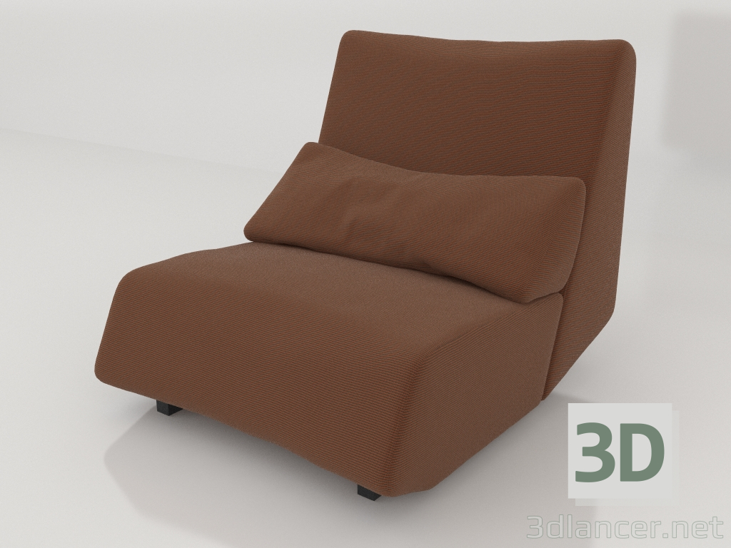 modèle 3D Canapé module S dossier haut - preview