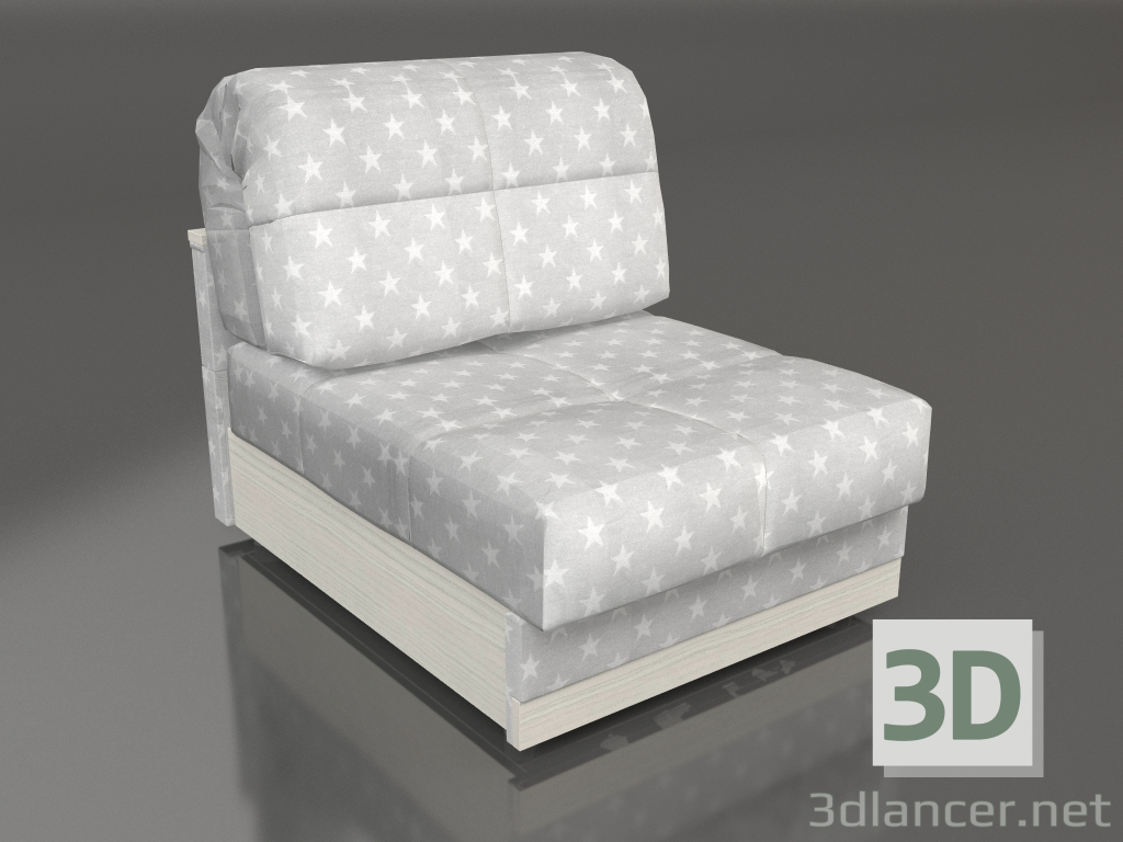 modello 3D Modulo divano Jacqueline 1 (grigio) - anteprima