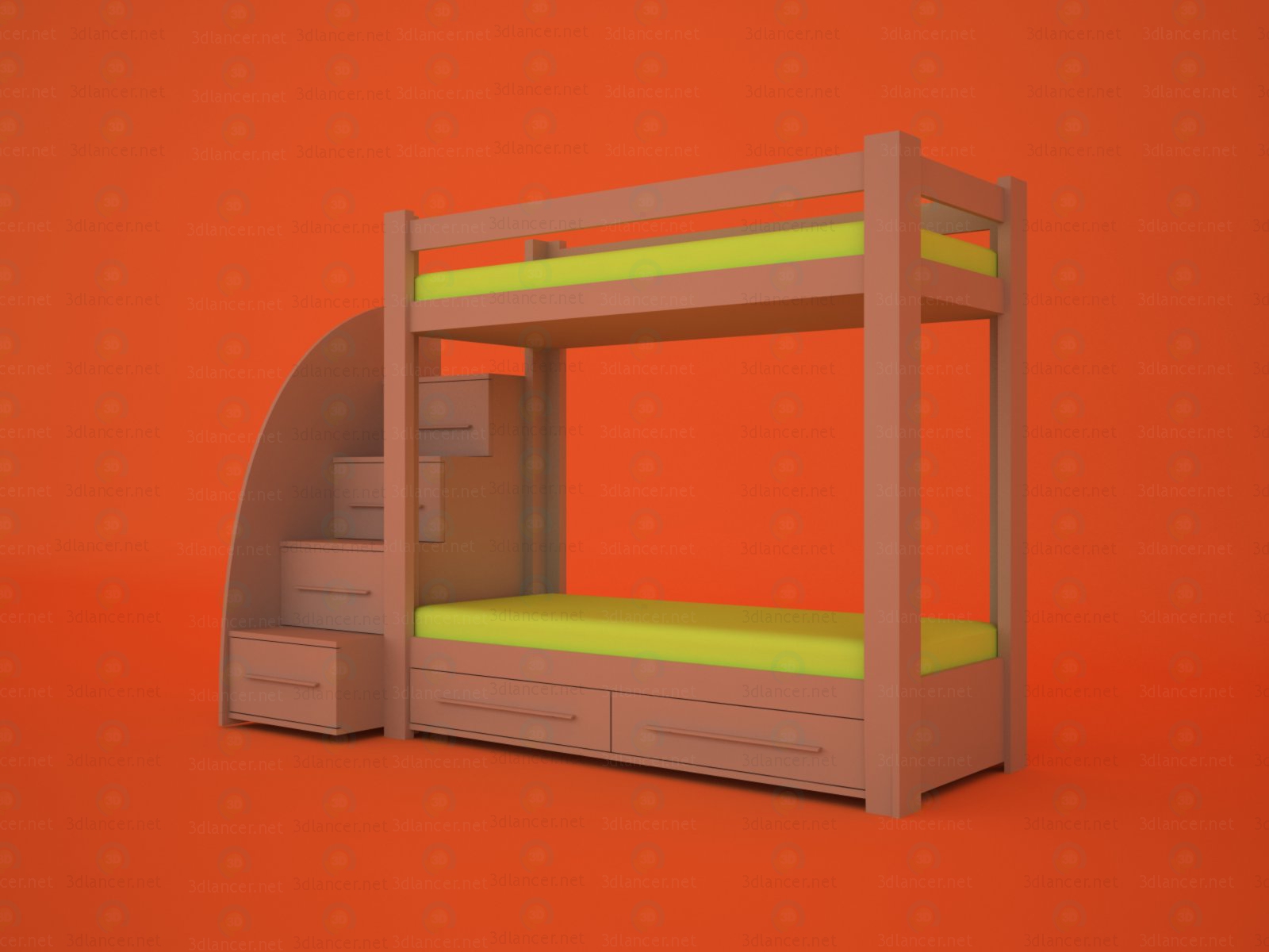 3d Model Bunk Bed 