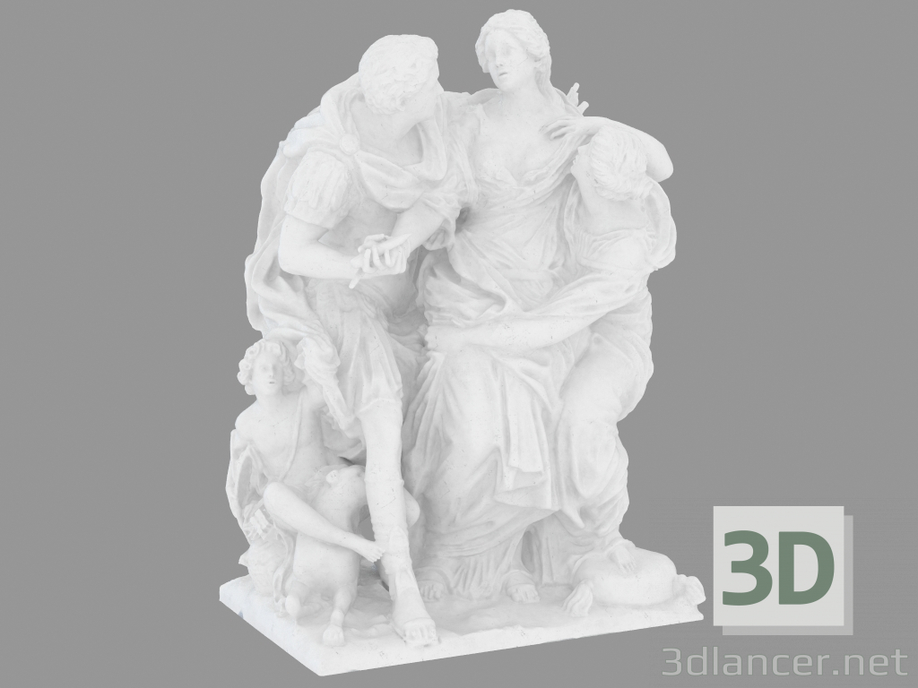 modello 3D Scultura in marmo Arria e Paetus - anteprima