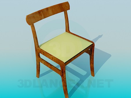 3D Modell Stuhl aus Holz - Vorschau