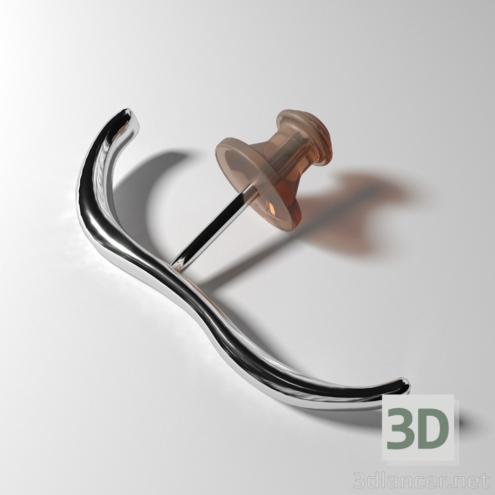 Ohrringe-Faris Silber 3D-Modell kaufen - Rendern