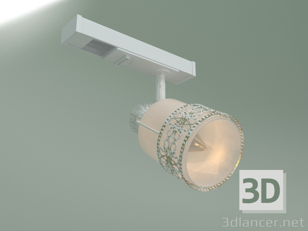 modello 3D Lampada da binario 20075-1 (bianco con oro) - anteprima