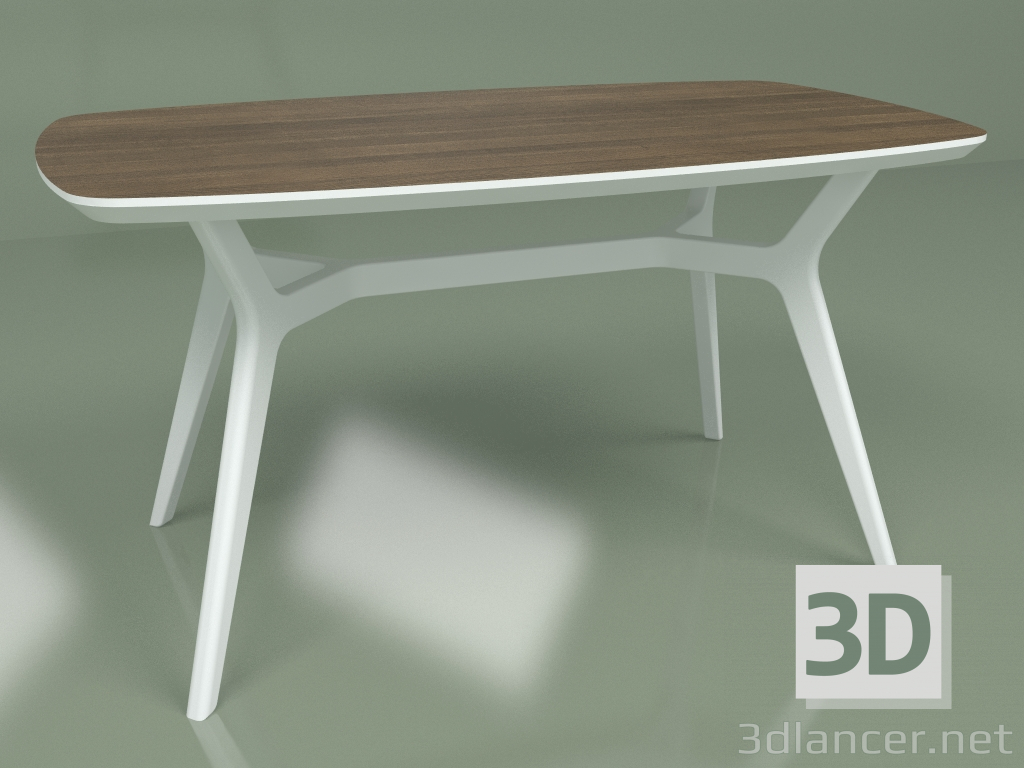 modèle 3D Table à manger Johann noyer (blanc, 1400x800) - preview