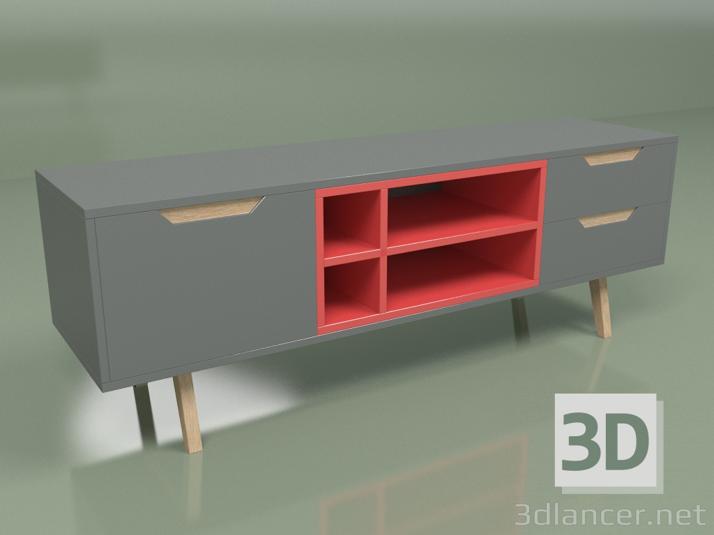 3d model TV stand Drake (cold grey) - preview