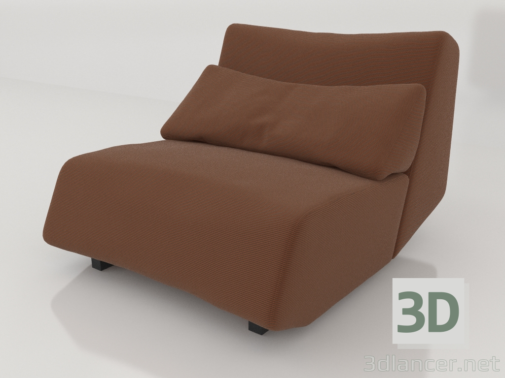 modèle 3D Canapé module S dossier bas - preview