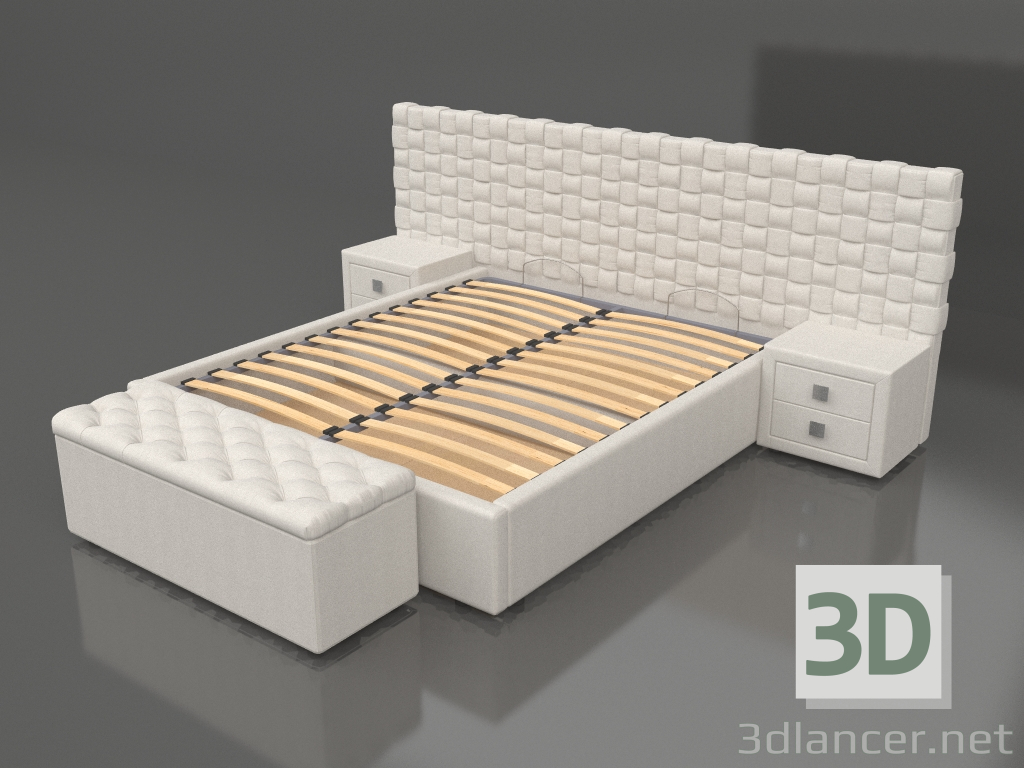 3d model Cama doble Malta - vista previa