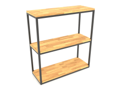 Rack-Konsole rechteckig (HOLZBODEN, 80x30x86, 3 Regale)