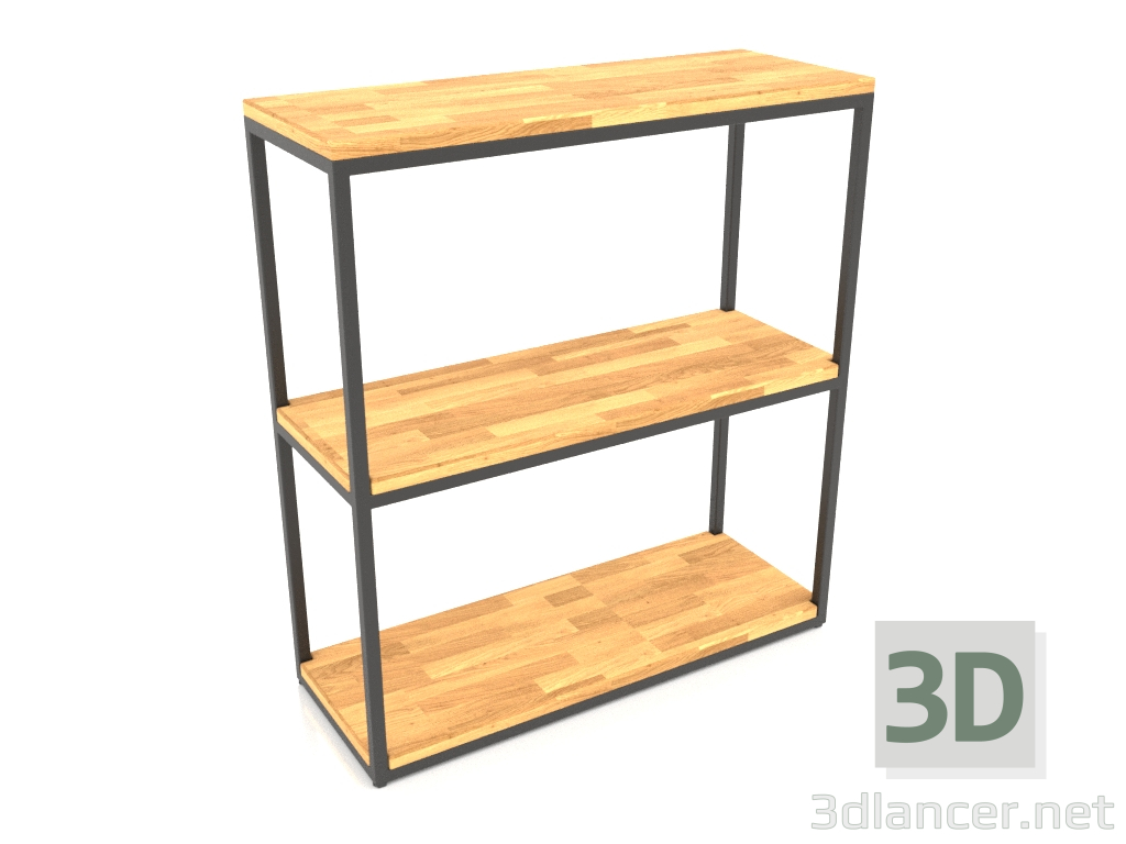 modèle 3D Rack-console rectangulaire (PLANCHER BOIS, 80x30x86, 3 étagères) - preview