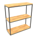 3D Modell Rack-Konsole rechteckig (HOLZBODEN, 80x30x86, 3 Regale) - Vorschau