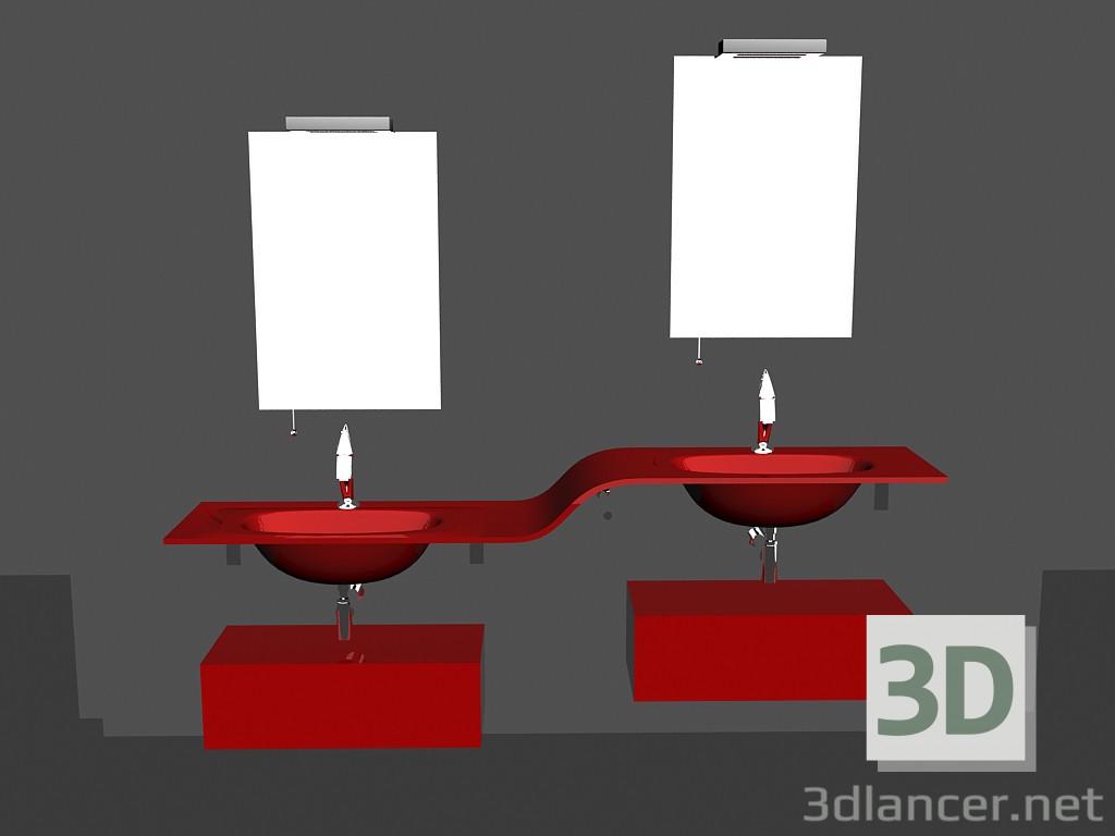 3d модель Модульная система для ванной комнаты (композиция 16) – превью