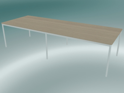Base de table rectangulaire 300x110 cm (Chêne, Blanc)