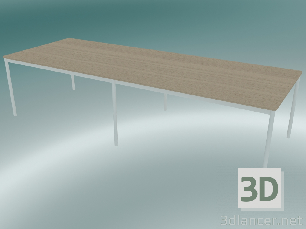3d модель Стол прямоугольный Base 300x110 cm (Oak, White) – превью