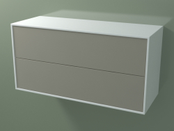 Double drawer (8AUDCA01, Glacier White C01, HPL P04, L 96, P 36, H 48 cm)