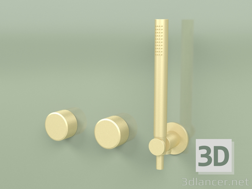 3D modeli El duşlu duvara monte 2 hidro-progresif batarya seti (16 68, OC) - önizleme