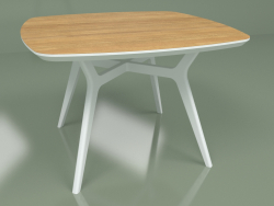 Dining table Lars Oak (white, 1100x1100)