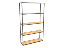 Large rectangular rack (WOOD, 100x30x170, 5 shelves)