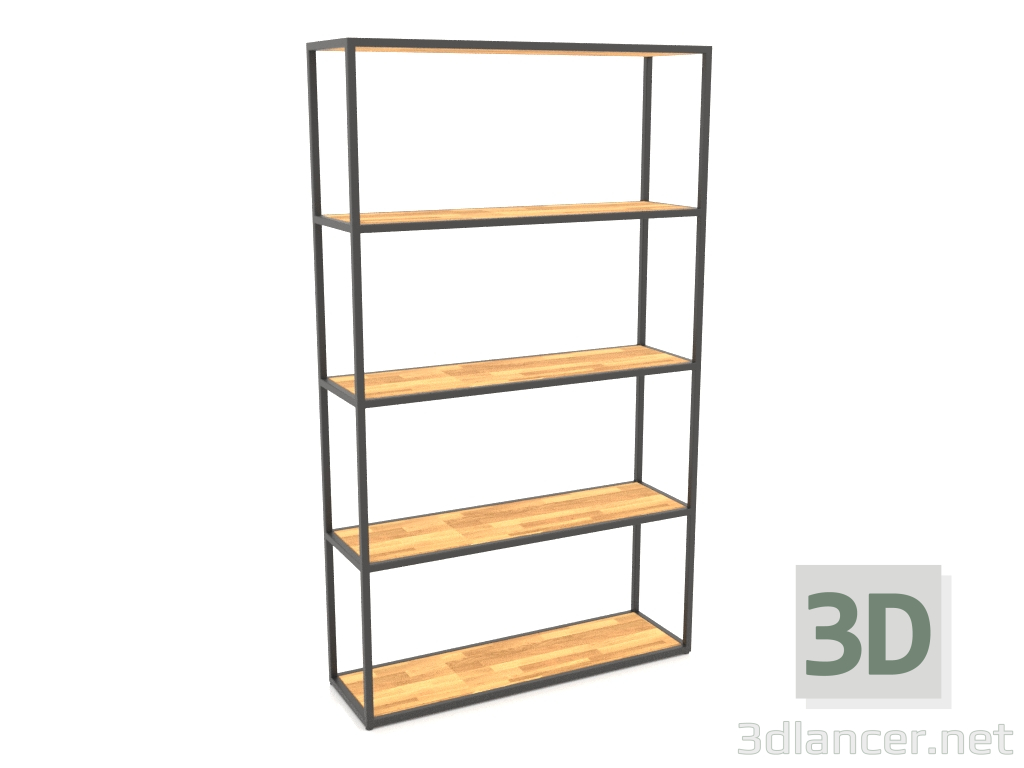 Modelo 3d Rack retangular grande (MADEIRA, 100x30x170, 5 prateleiras) - preview