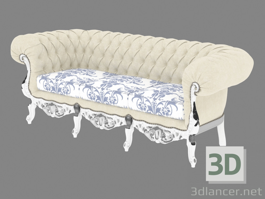 3D Modell Klassisches Dreifach-Sofa (13412) - Vorschau