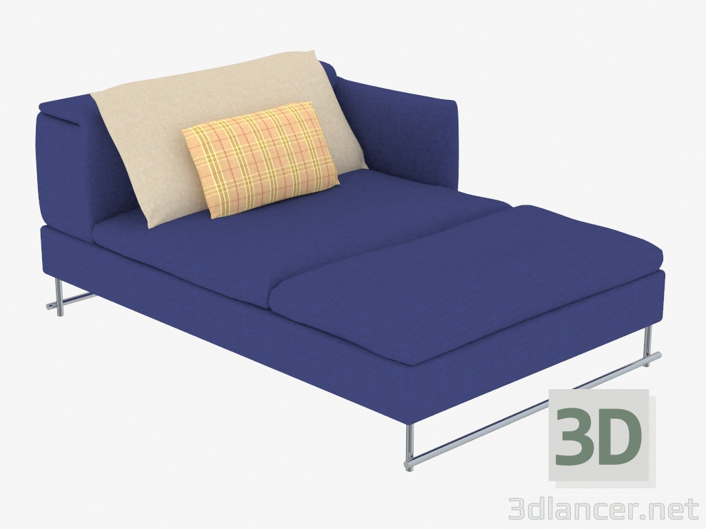 3D Modell Couch mit dekorativen Kissen - Vorschau