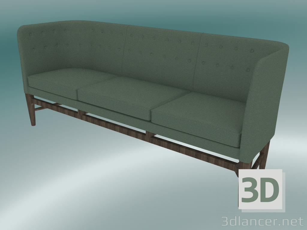 3d model Triple sofa Mayor (AJ5, H 82cm, 62x200cm, Smoked oiled oak, Divina - 944) - preview