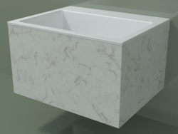 Wall-mounted washbasin (02R132302, Carrara M01, L 60, P 48, H 36 cm)