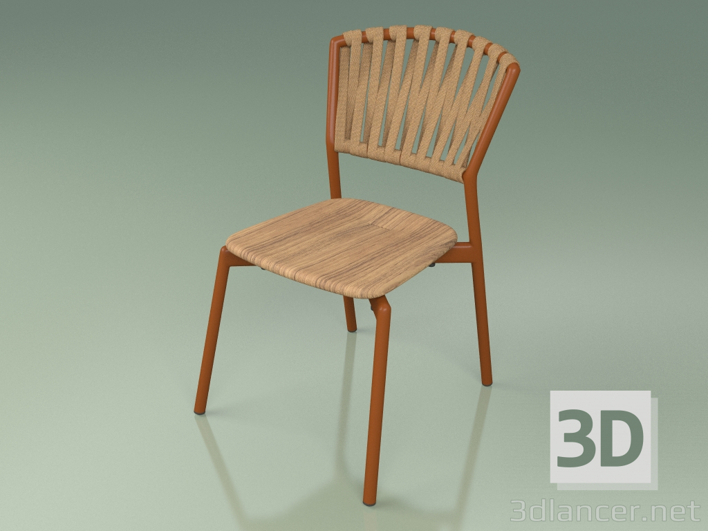 modèle 3D Chaise 120 (Métal Rouille, Teck) - preview
